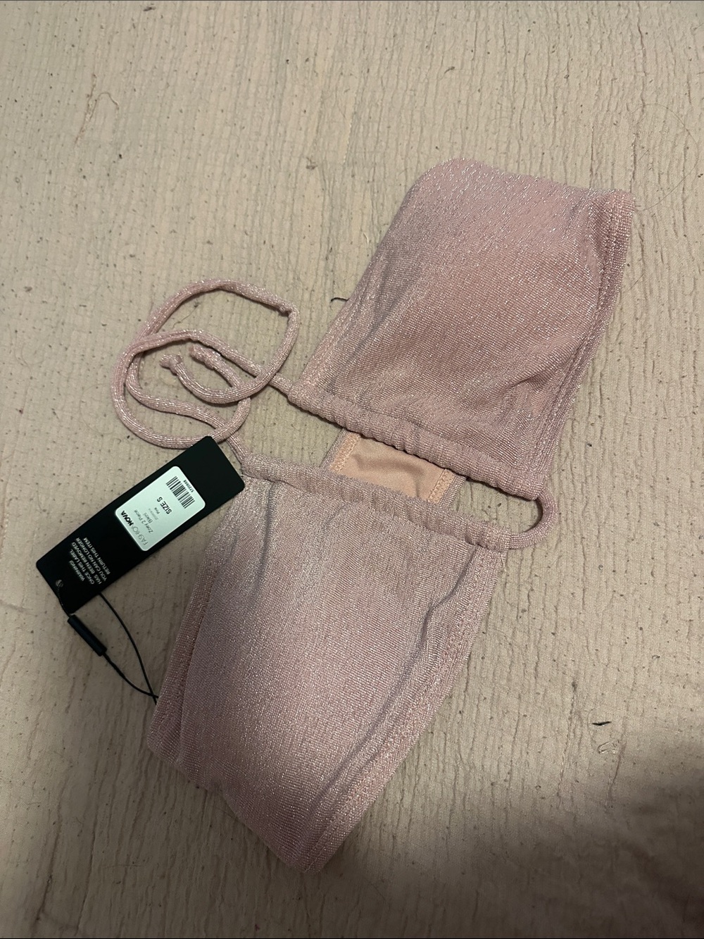 Fashion Nova Shimmery Dusty Pink Bandeau Top